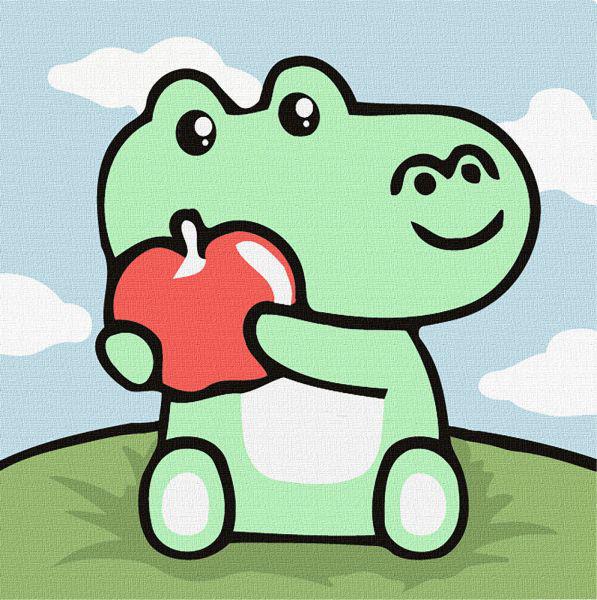 Картина по номерам Идейка Очаровательный крокодил 18х18 см (Id-KHO6220)