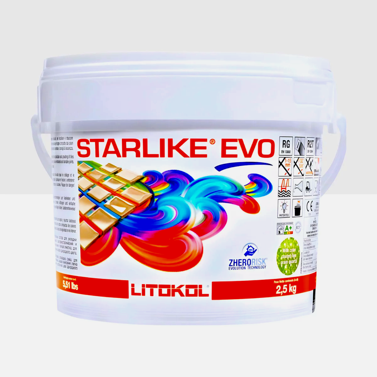 Затирка для плитки Litokol Starlike EVO 102 двокомпонентна епоксидна 2,5 кг Білий лід