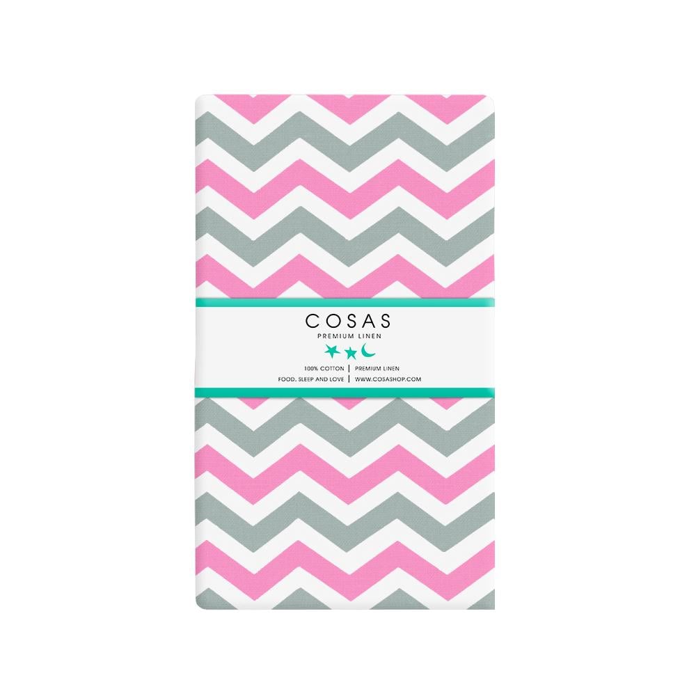 Простирадло полуторне Cosas Zigzag Grey Rose 155х240 см (4822080105279)