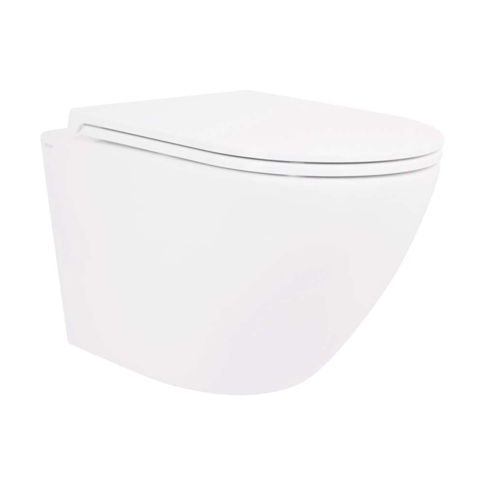 Унитаз подвесной Qtap Robin Rimless 490х370х360 мм White/сиденье Slim Duroplast Soft-close Quick Release QT1333046ENRW
