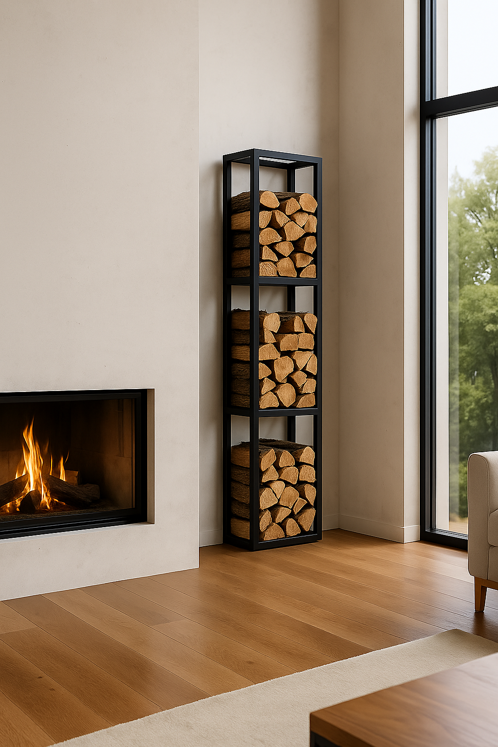 Дровниця для каміну EcoLoft IN-2879 в стилі лофт 500х300х2000 мм (31553179)