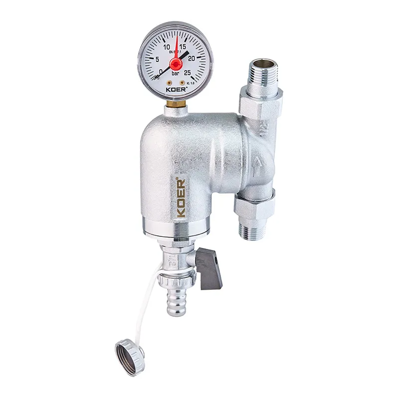 Фільтр тонкого очищення KOER KR.1240 з поворотним з'єднанням та манометром 1/2" (KR4970) Фільтр тонкого очищення KOER KR.1240 з поворотним з'єднанням та манометром 1/2" (KR4970)
