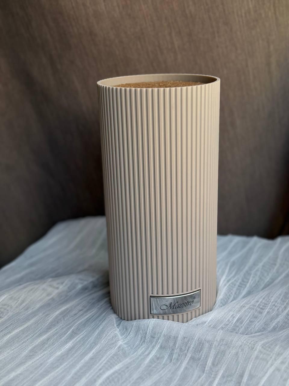 Колода для ножів Maestro 22 см Бежевий (MR-1437-BEIGE) - фото 1 Колода для ножів Maestro 22 см Бежевий (MR-1437-BEIGE) - фото 1