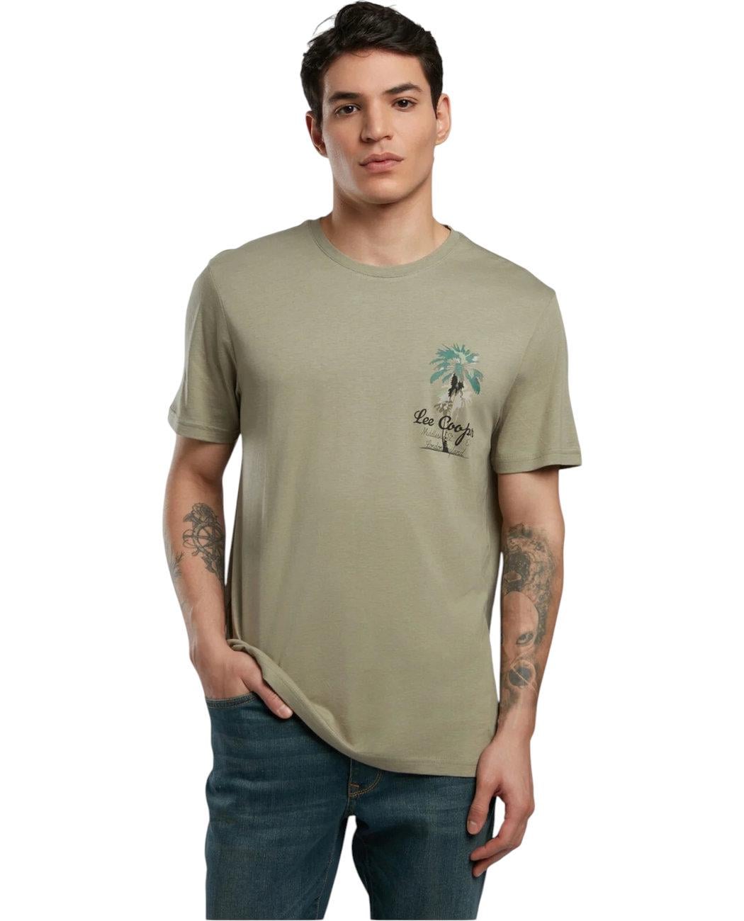 Футболка чоловіча Lee Cooper Gavino 252LCM242048.5201 2XL Оливковий (8682272627653)