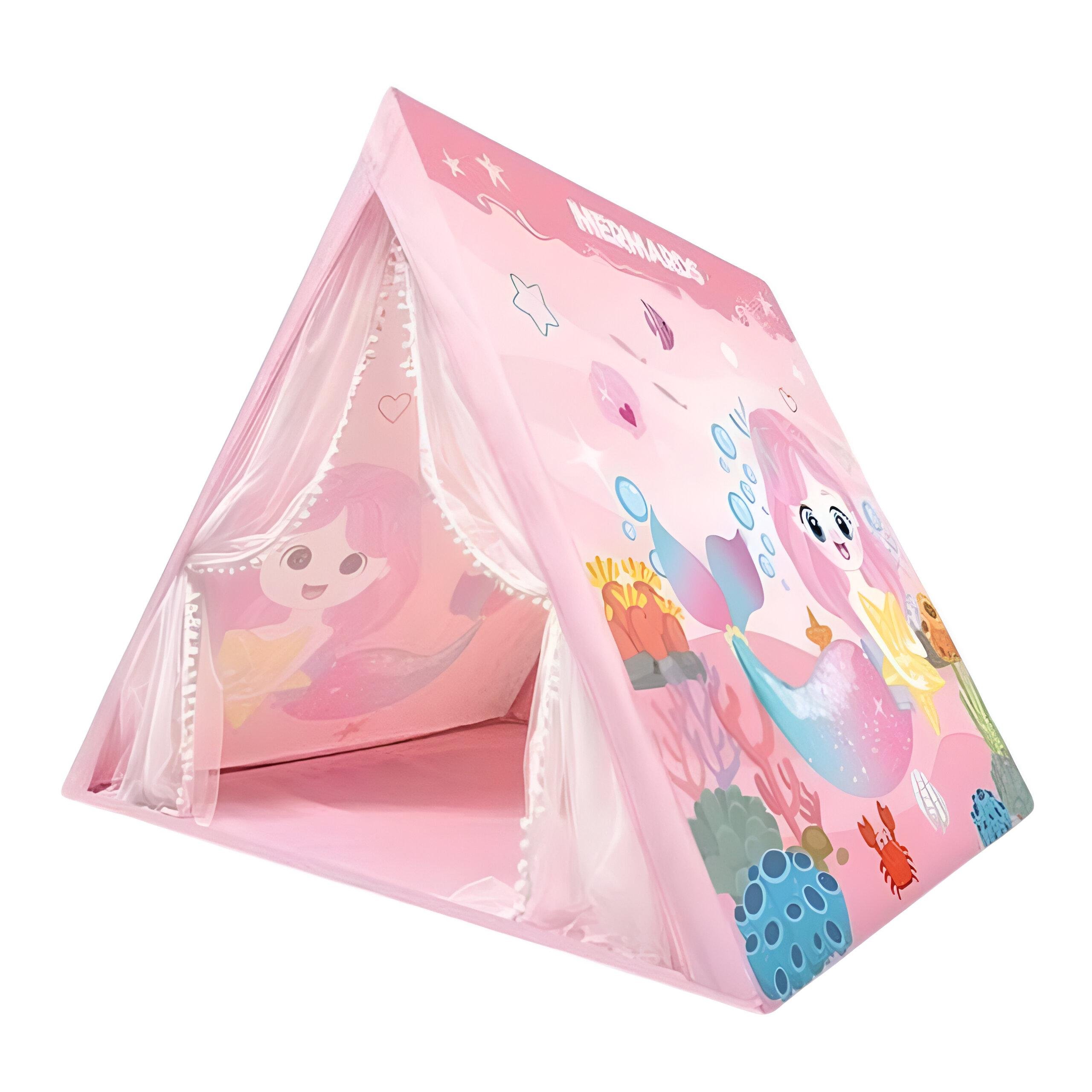 Детская игровая палатка "Русалочка" 5888-12 120x120x105 см Розовый - фото 1