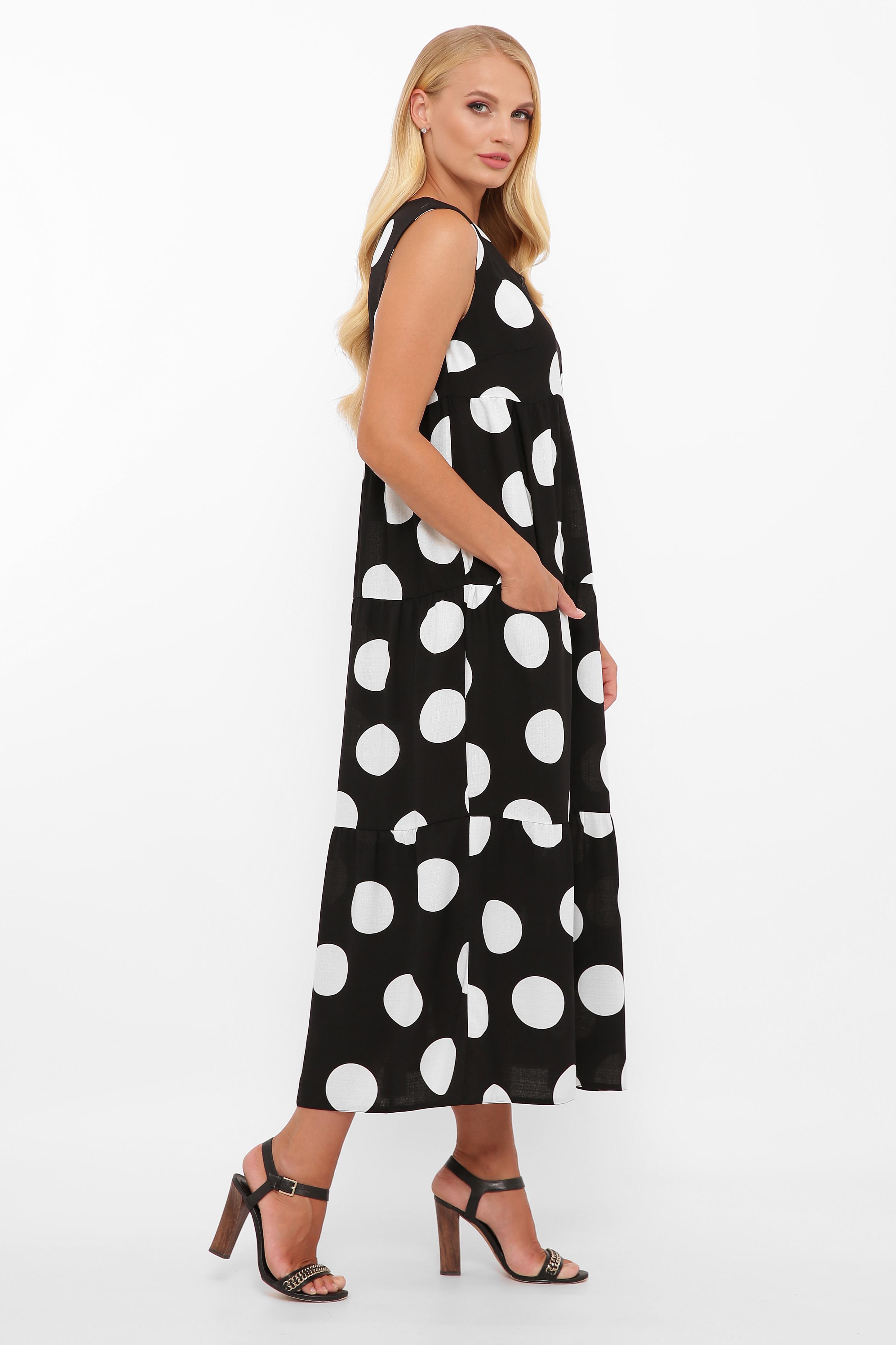 Платье VLAVI Тала р. 54 Черный/Горох (128403-54) - фото 3 Платье VLAVI Тала р. 54 Черный/Горох (128403-54) - фото 3