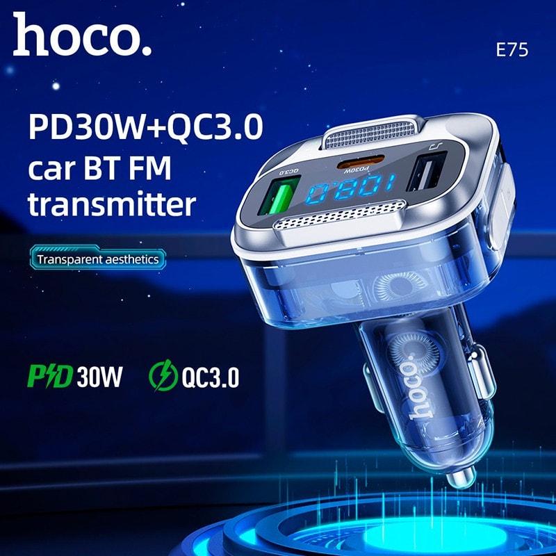 Модулятор FM автомобильный Hoco E75 Dark Blue (36349) - фото 5 Модулятор FM автомобильный Hoco E75 Dark Blue (36349) - фото 5