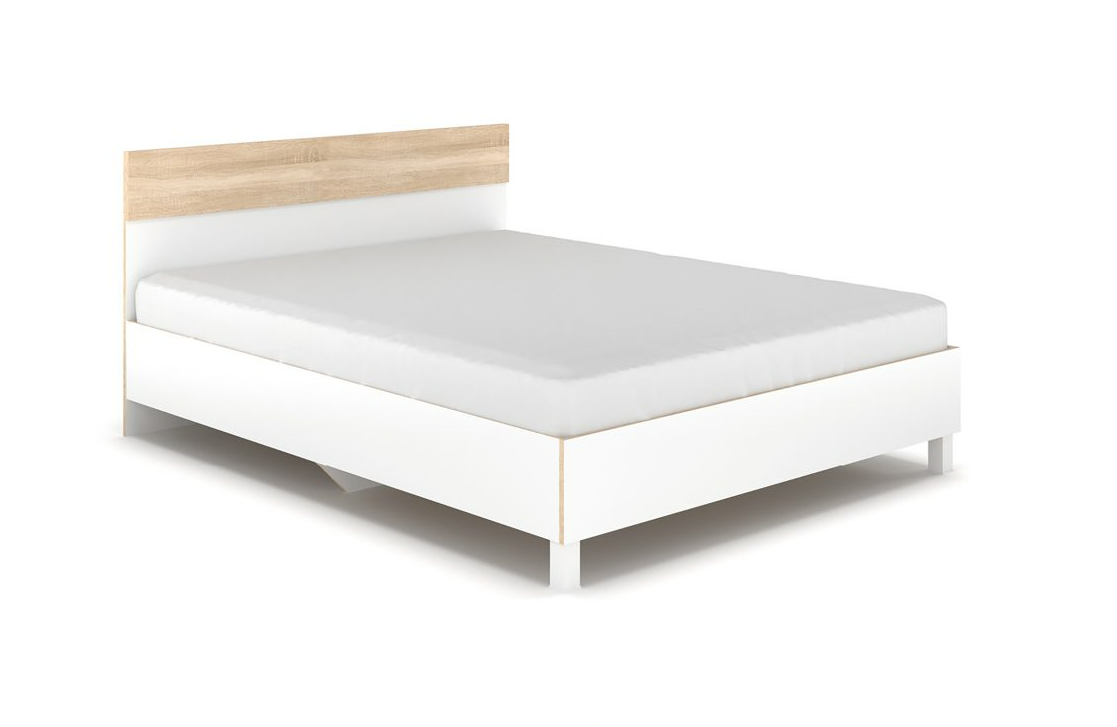 Ліжко Мебель-Сервіс Gloriya 160 без ламелей Дуб самоа/Білий (27232093)