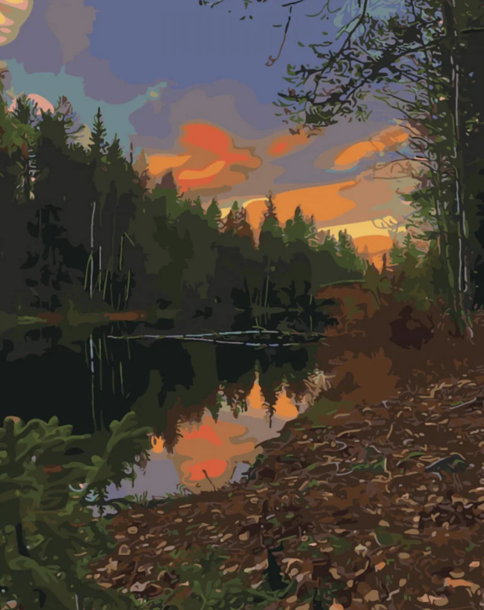 Картина по номерам Strateg Небо в отображении 40x50 см (SY6484)