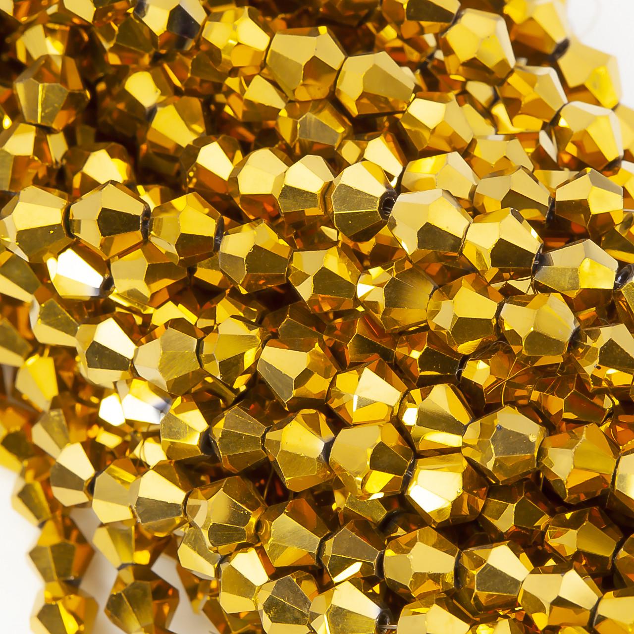 Бусины хрустальные Биконус 6,2х6 мм 46 шт. Золотистый (БИ0006к49) Бусины хрустальные Биконус 6,2х6 мм 46 шт. Золотистый (БИ0006к49)