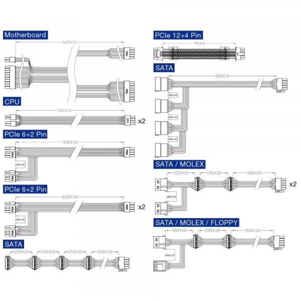Блок живлення FSP HYDRO G PRO HG2-1000 1000W ATX 3.0 80+ Gold модульний Retail Box (28745620) - фото 7