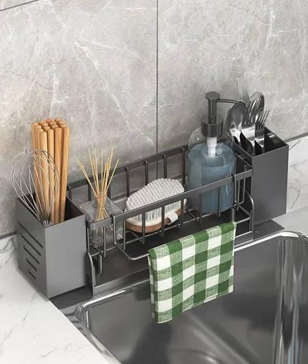 Органайзер кухонный на раковину для губок моющих средств и столовых приборов - фото 2 Органайзер кухонный на раковину для губок моющих средств и столовых приборов - фото 2