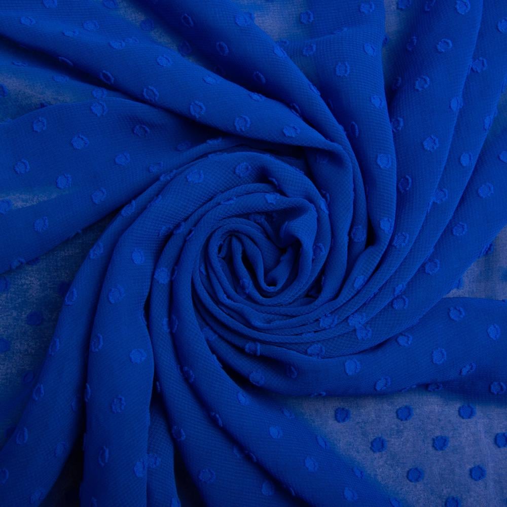 Тканина плательна шифон жакард Індіго (22330)