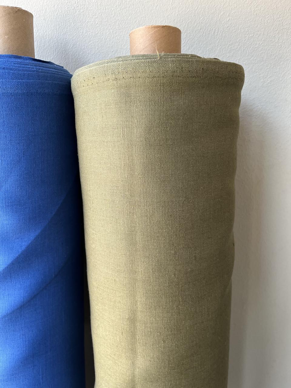 Тканина Linen Plus костюмна 100% льон Оливковий 1524 - фото 6