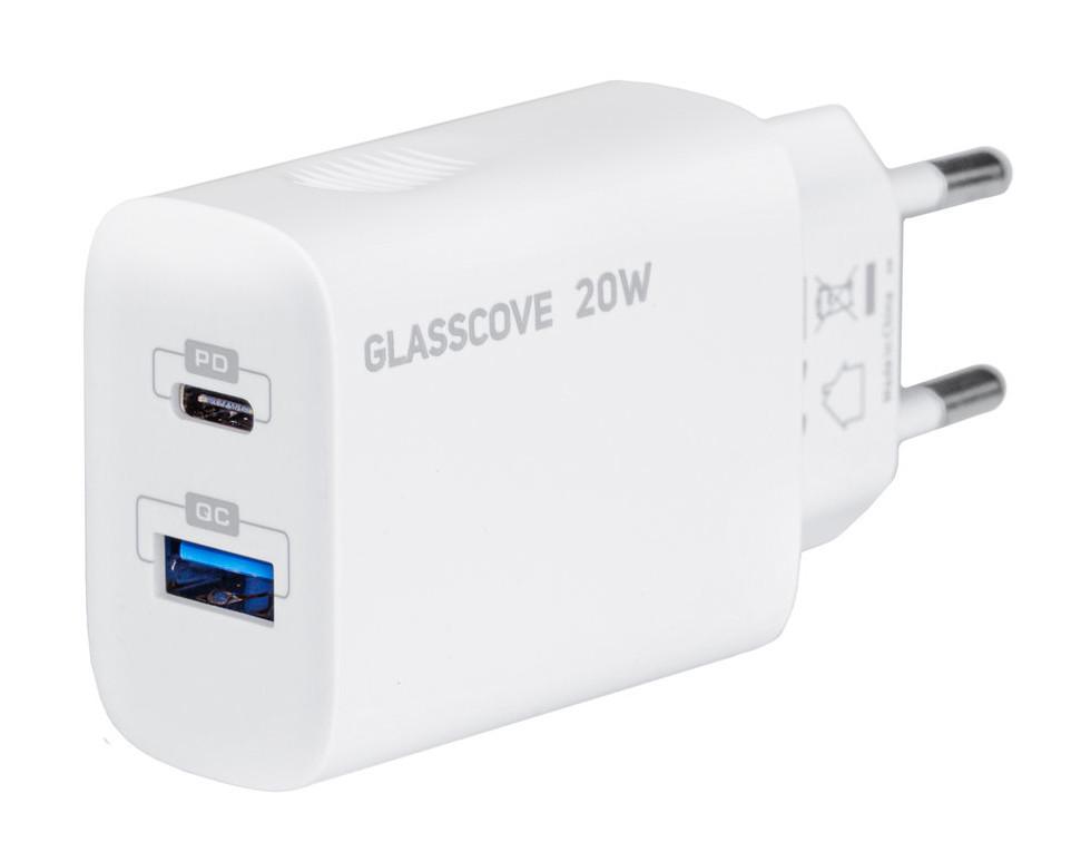 Зарядний пристрій Glasscove TC-012APQ20 3 A 20 W USB/Type C White (3_00661) - фото 1