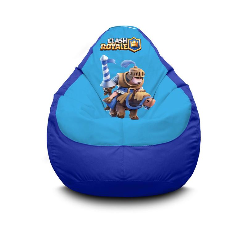 Кресло мешок iPuff Clash Royale Knight and horse Оксфорд XL 80x110 см Синий