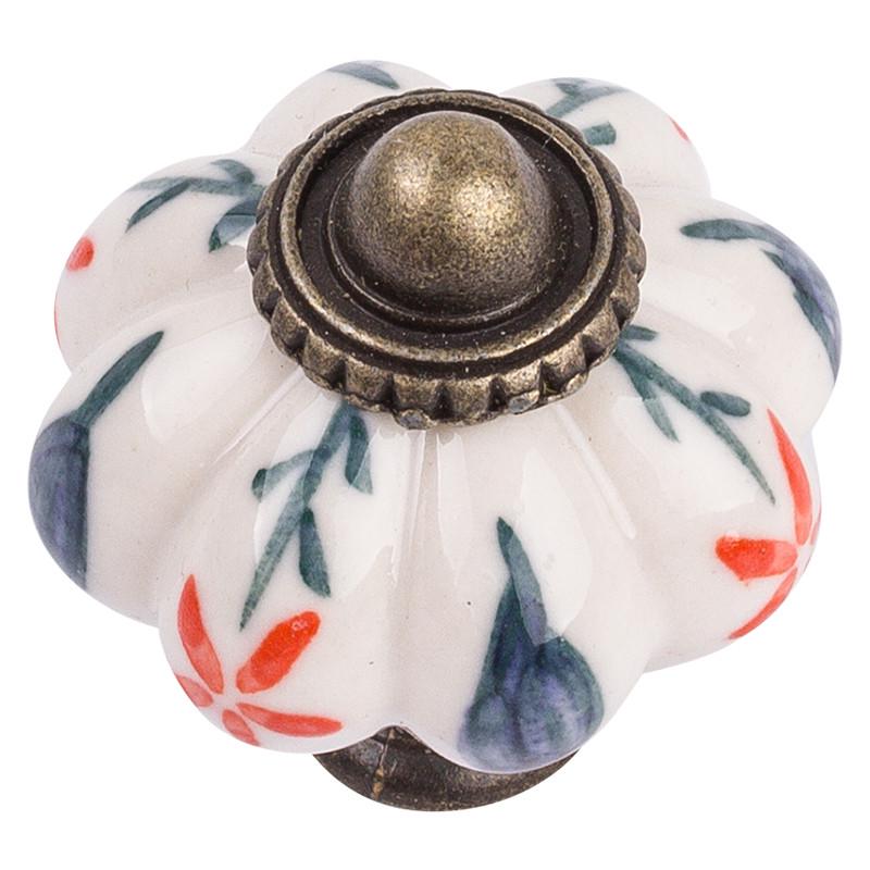 Мебельная ручка Rosa Fiori CR 9140.34 Античная бронза с рисунком цветы (31454)