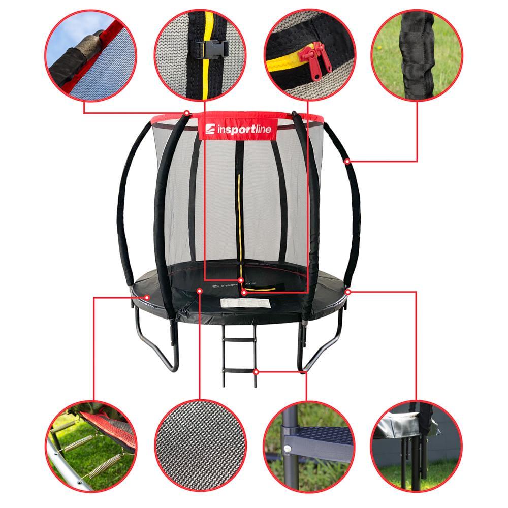 Батут inSPORTline Flea PRO с внутренней сеткой 183 см Черный (388661) - фото 2