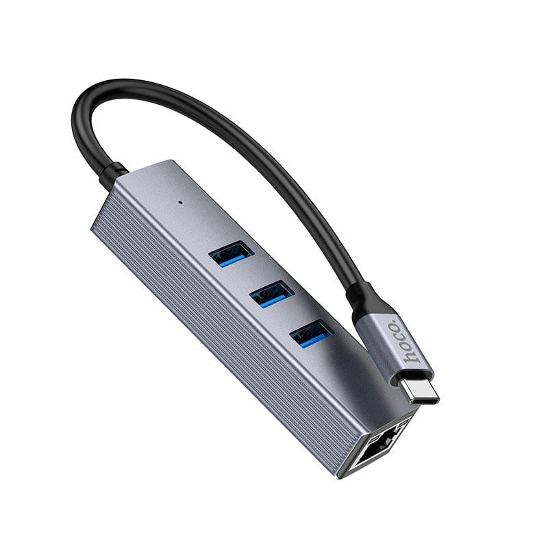 USB-хаб Easy link Type-C Gigabit Network HB34 Grey (12058967) - фото 4