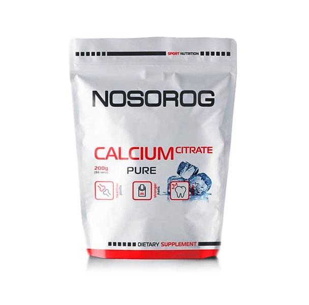 Микроэлемент Кальций для спорта Nosorog Nutrition Calcium Citrate 200 g /66 servings/ Pure