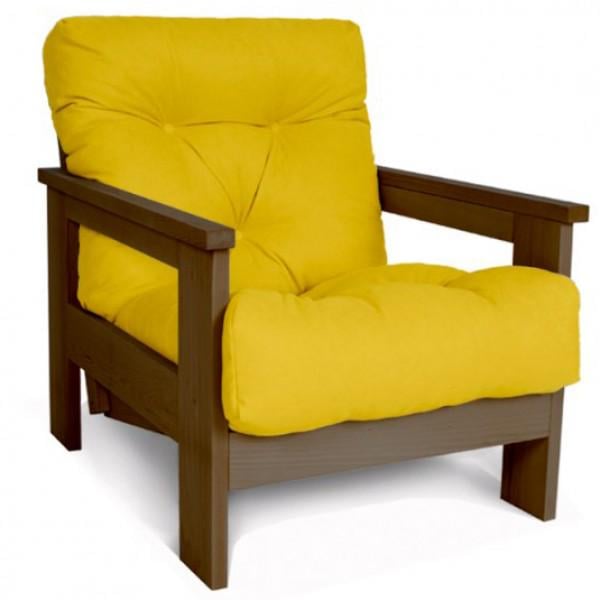 Кресло Woodman Mexico с опускной спинкой из массива дерева Ореховый/Желтый