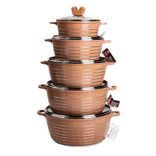 Набор из 5 хозяйственных кастрюль MGC 2,5-9 л толстое дно алюминий - фото 4 Набор из 5 хозяйственных кастрюль MGC 2,5-9 л толстое дно алюминий - фото 4