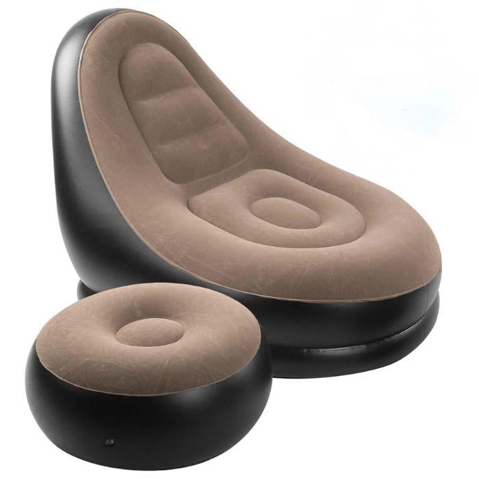 Диван-крісло надувний Air Sofa з пуфиком для ніг 116х98х83 см (AS21V)