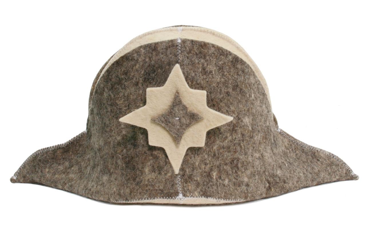 Шапка Наполеон для сауны/бани из натуральной шерсти