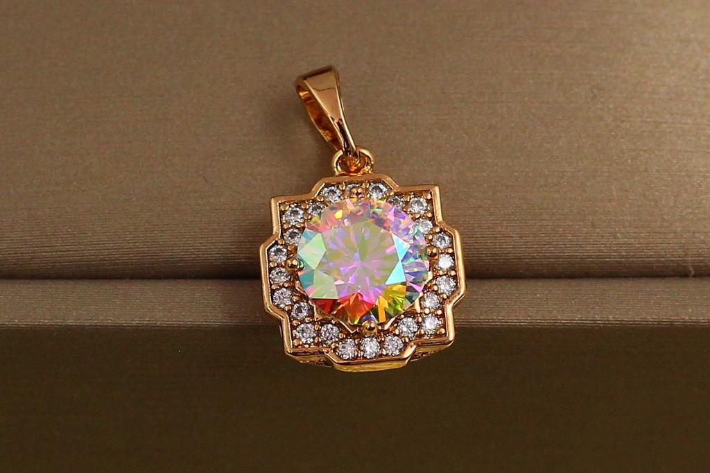 Кулон Xuping Jewelry Фреска с камнем хамелеон 1,2 см Золотистый (2227451129)