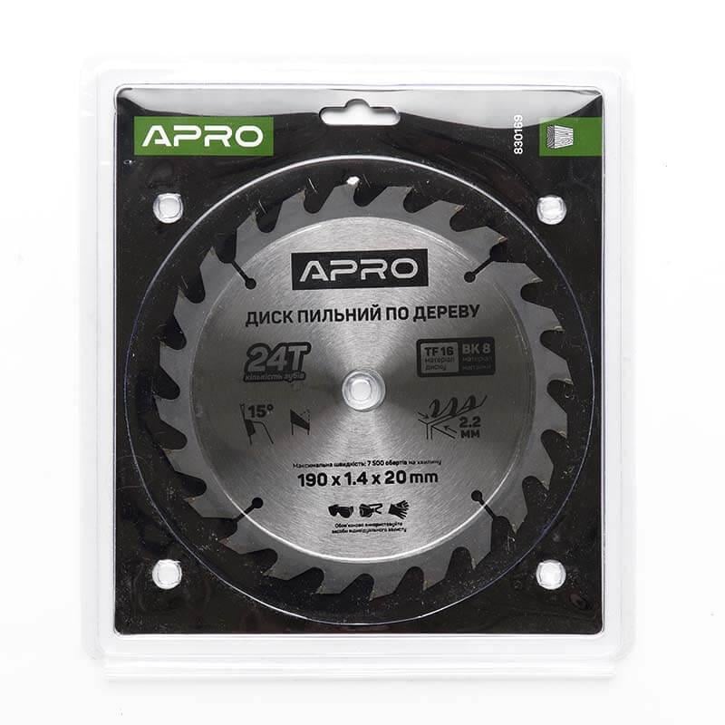 Диск пильный по дереву Apro 190x20 мм 24Т (54244/830169) - фото 5 Диск пильный по дереву Apro 190x20 мм 24Т (54244/830169) - фото 5