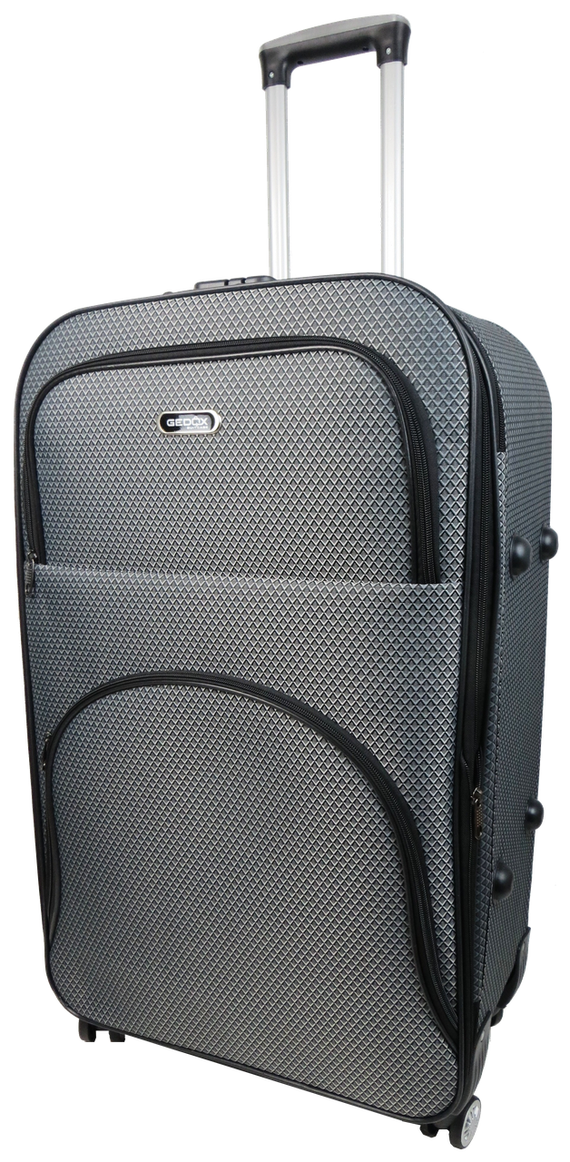 Чемодан на колесах Gedox GD Polo тканевый большой в клетку 100 л Серебристый - фото 2 Чемодан на колесах Gedox GD Polo тканевый большой в клетку 100 л Серебристый - фото 2