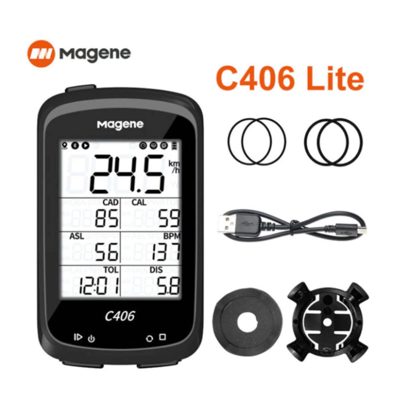 Велосипедный компьютер Magene C406 Lite c GPS поддержка Strava/датчиков каденса/пульса/подсветка Черный - фото 3