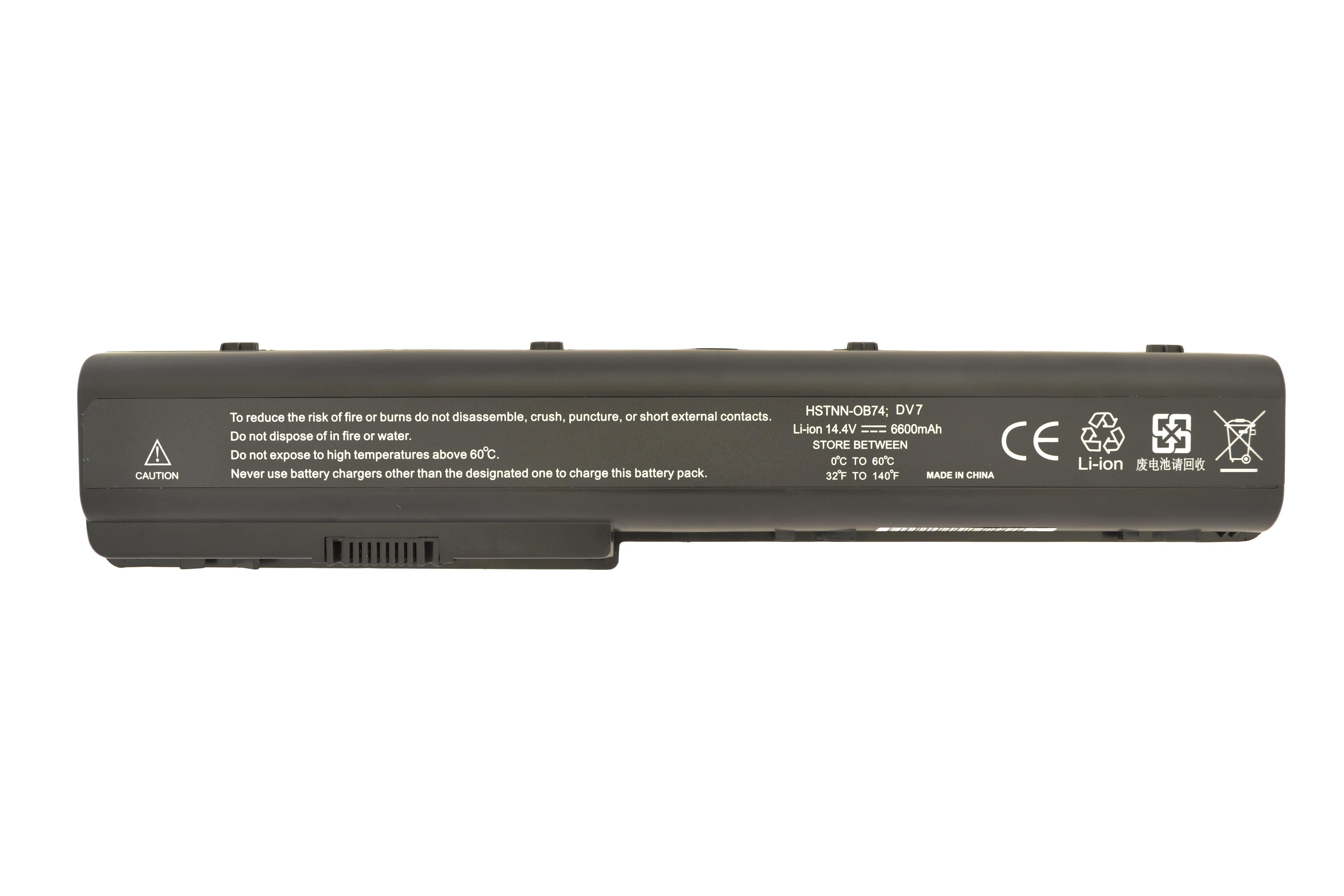 Аккумулятор для ноутбука Усил. HP Compaq HSTNN-C50C DV7 14.4V Black 6600mAh OEM