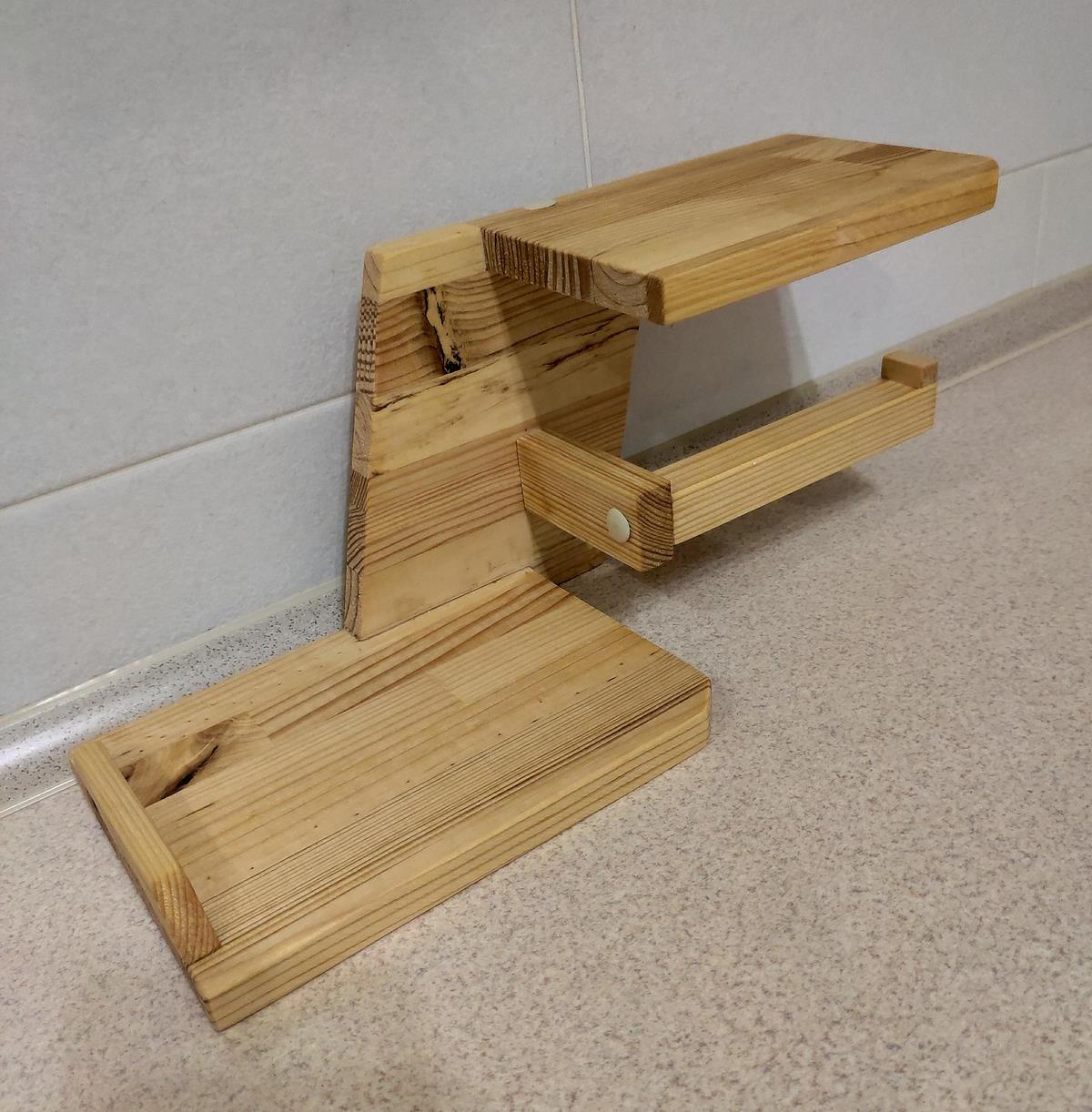 Держатель для туалетной бумаги с полочкой деревянная (2088465289) - фото 9 Держатель для туалетной бумаги с полочкой деревянная (2088465289) - фото 9