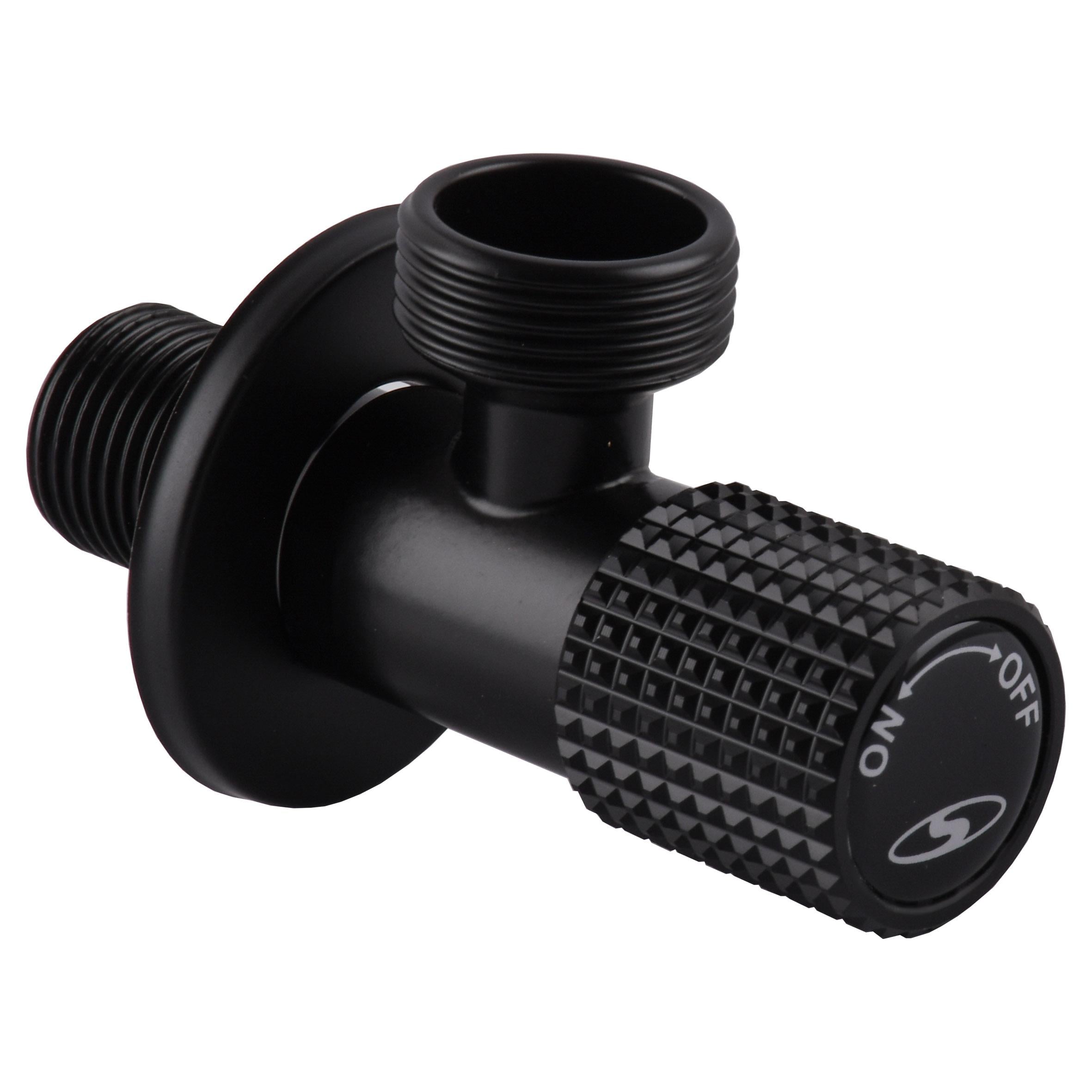 Кран шаровой бытовой Solomon Exclusive 989 Black 000028995 1/2"x3/4" нр-нр угловой (236874)