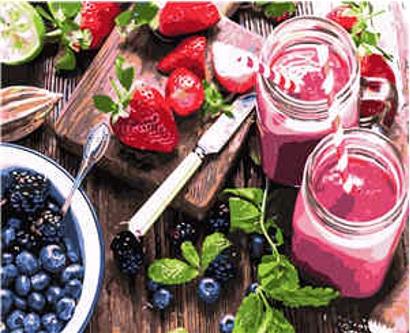 Набор для росписи по номерам Strateg Ягодной завтрак 40х50 см (VA-1115-mt)