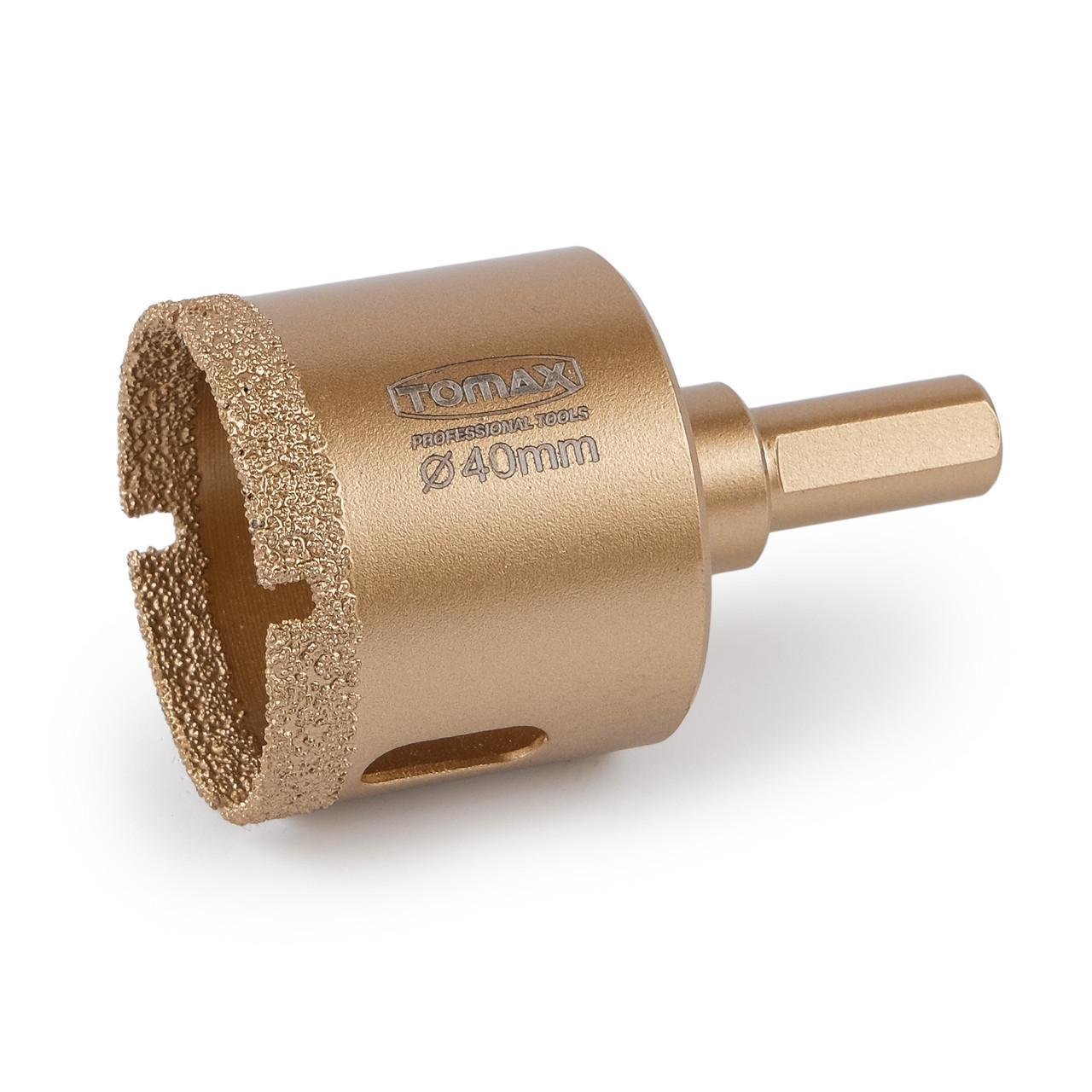 Коронка для плитки/керамогранита TOMAX 40 мм алмазная (1465335416) - фото 1 Коронка для плитки/керамогранита TOMAX 40 мм алмазная (1465335416) - фото 1