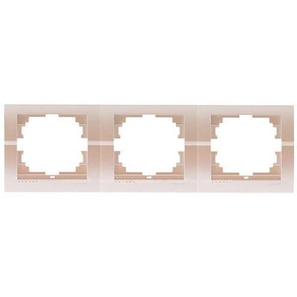 Рамка тримісна горизонтальна Lezard Deriy без вставки Перлинно-білий (00000012324)