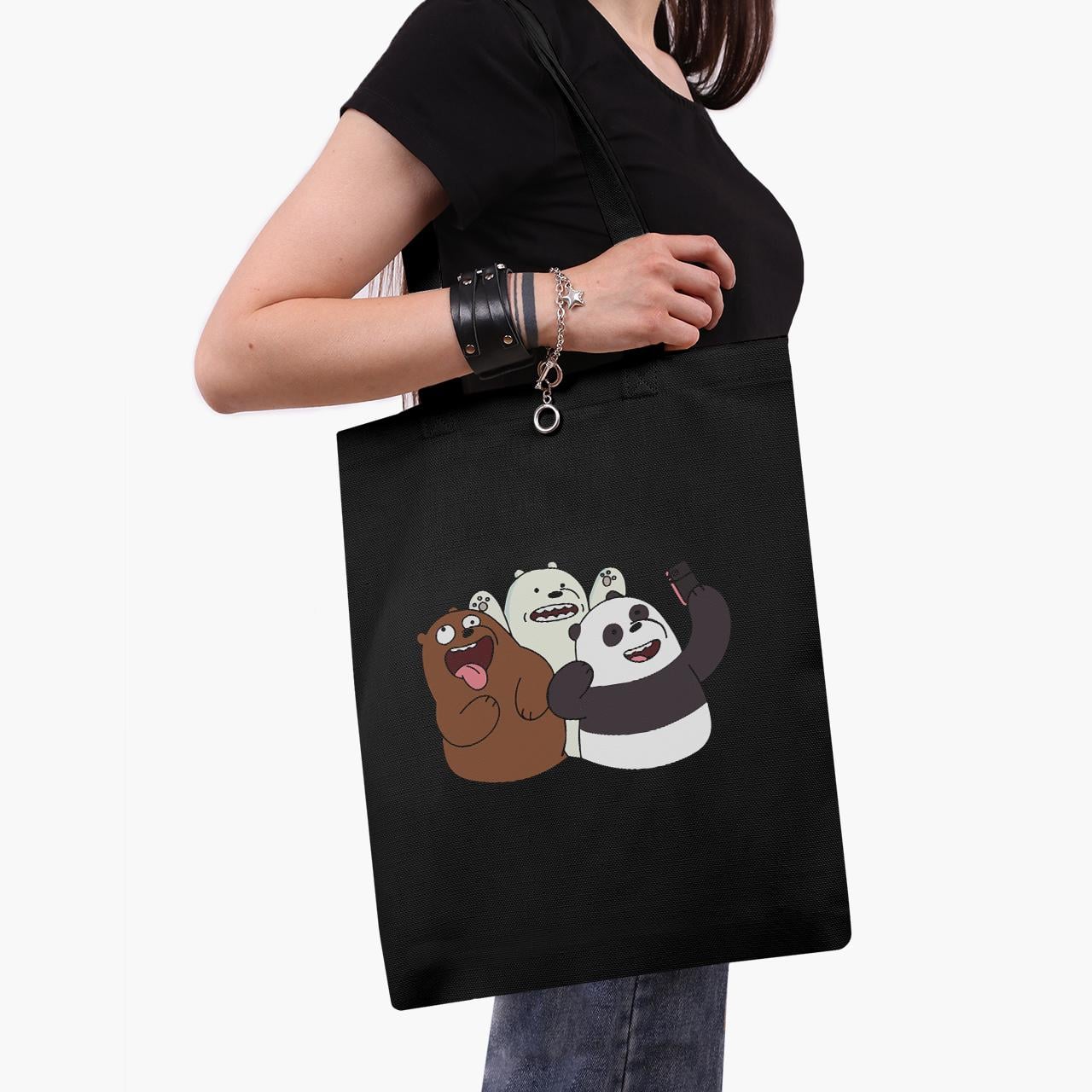Эко сумка шоппер We Bare Bears 41x35 см Черный (9227-2665-BKZ)