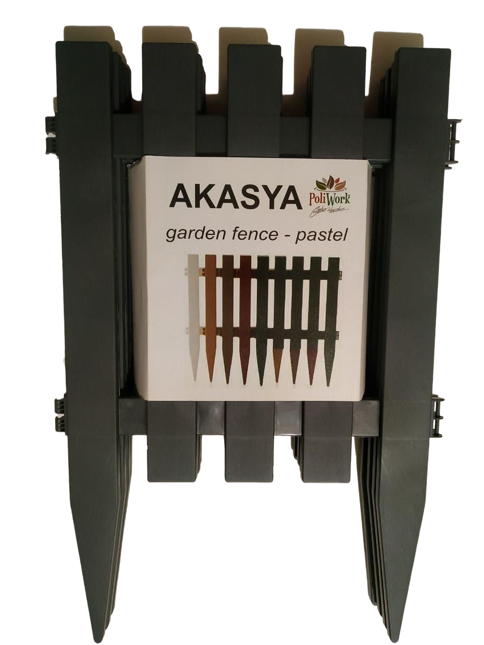 Садовая изгородь Poliwork Akasya Garden Fence 59 x 39 см Антрацит