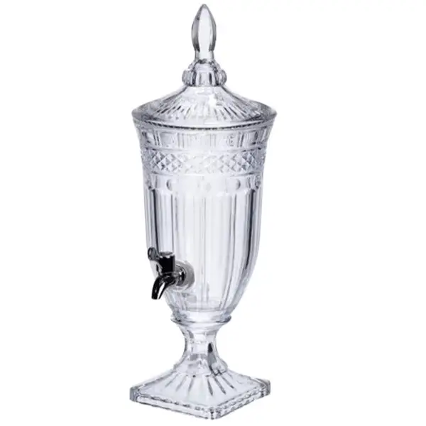 Лимонадница стеклянная на ножке Yiwu Topaz Crystal 2 л с краном 48 см Прозрачный (147-107-HP-19-292)