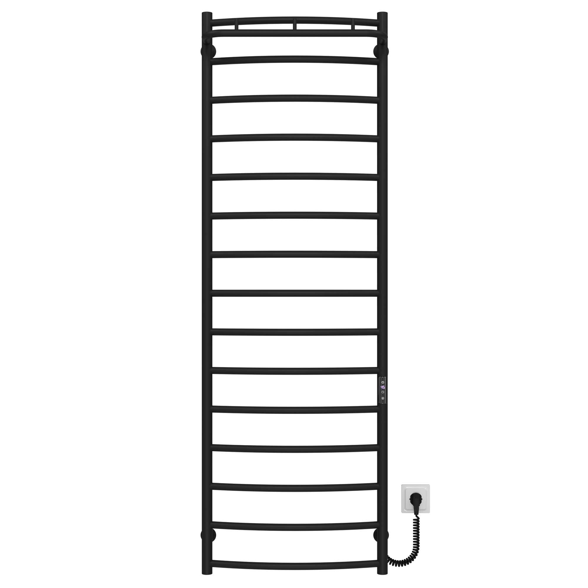 Полотенцесушитель электрический Deffi Классик N П15 JD03 правое подключение нержавеющая сталь 500x1600 мм Черный (C.KN.160.50.15.EBR1)