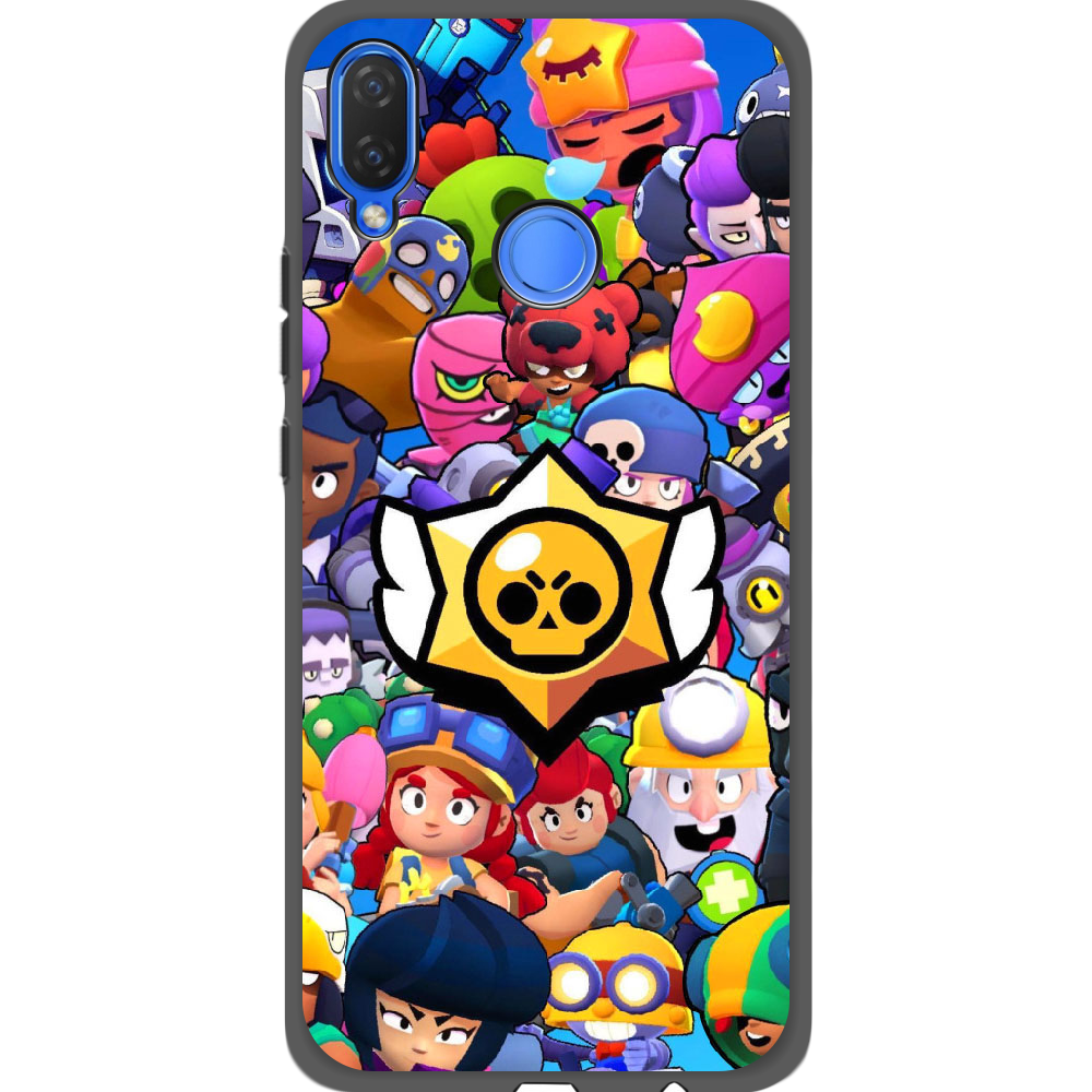 Чехол Boxface Huawei P Smart Plus Brawl Stars Черный силикон (34912-up2389-35159)