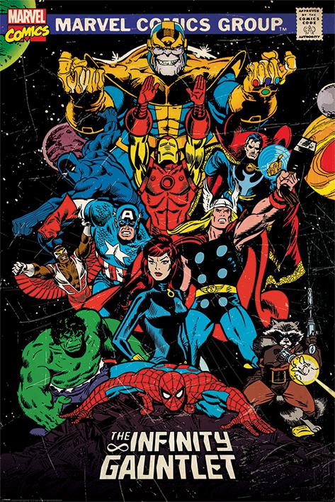 Постер плакат Комиксы Марвел Перчатка Бесконечности/Marvel Comics The Infinity Gauntlet 61x91,5 см