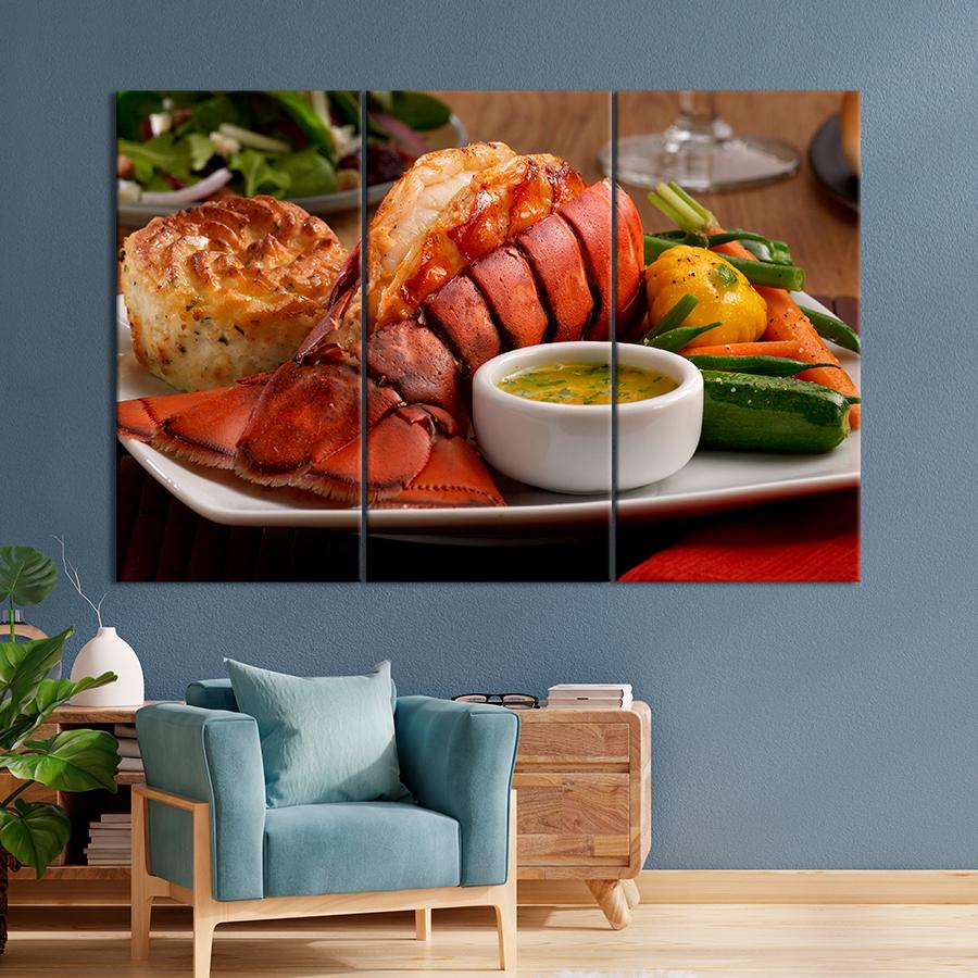 Настенний декор Аппетитный лобстер с овощами 128x81 см (A453-3)