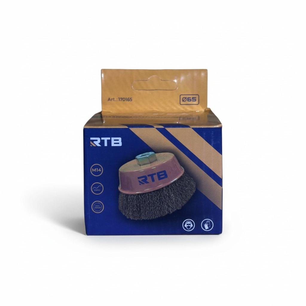Щетка крацовки чашечная RTB для УШМ стальная жгутированная проволока 75 мм (170275)