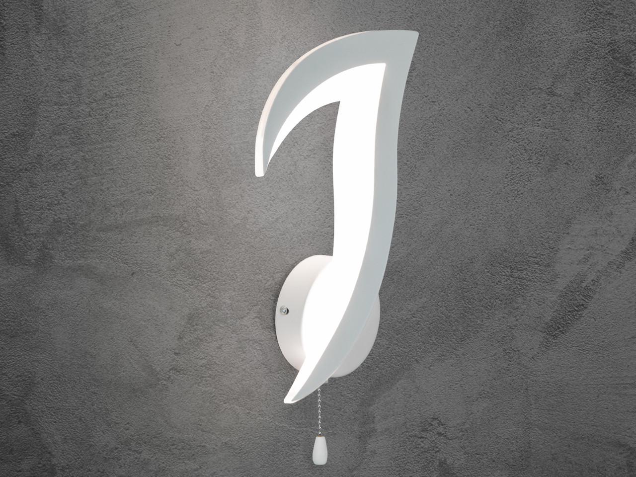 Настінний світильник світлодіодний у спальню 8146-1WH-LS 13W Білий (2467766633) - фото 2