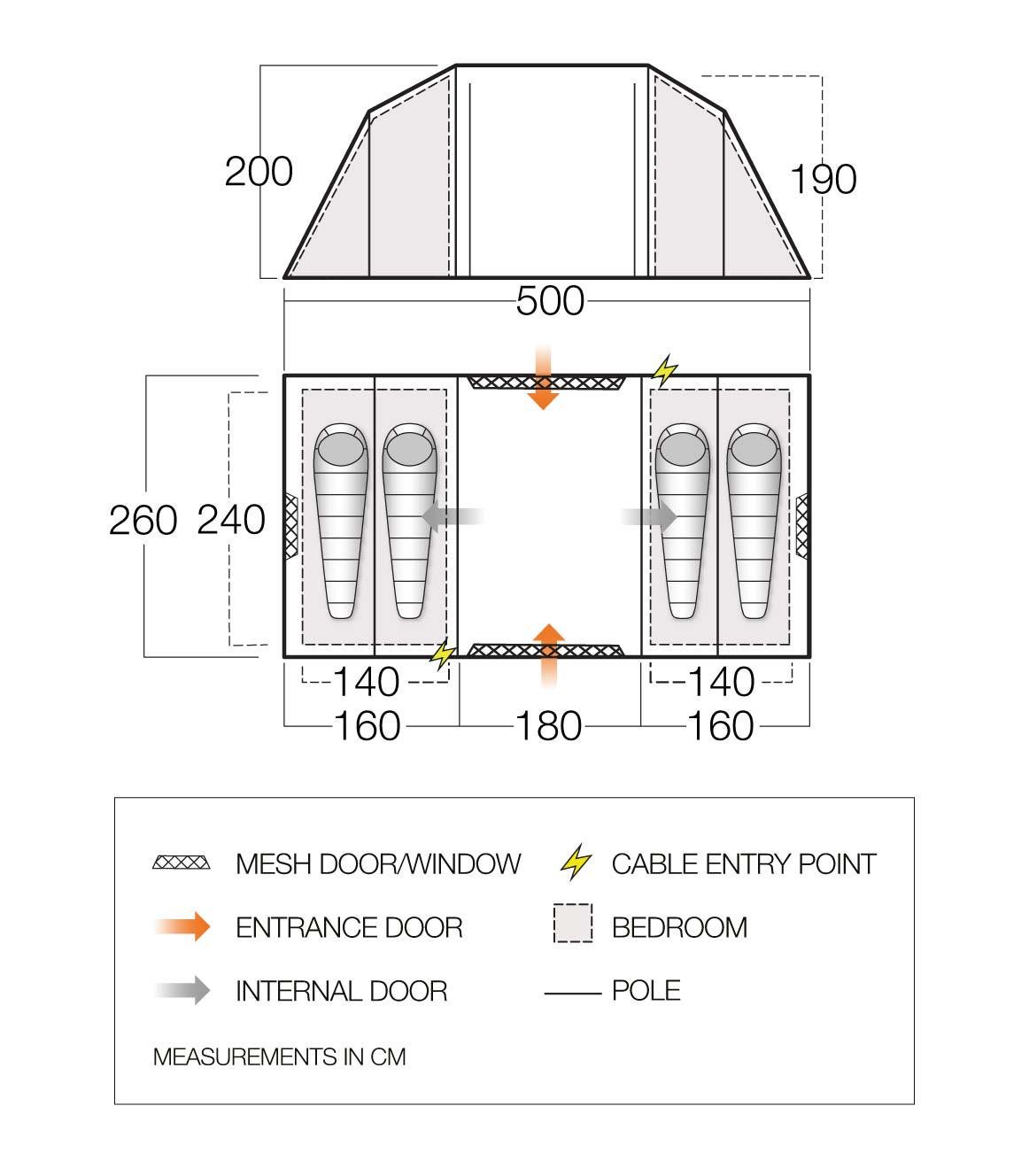 Палатка четырехместная Vango Castlewood 400 Package Mineral Green (TETCSLWOD000001) - фото 2