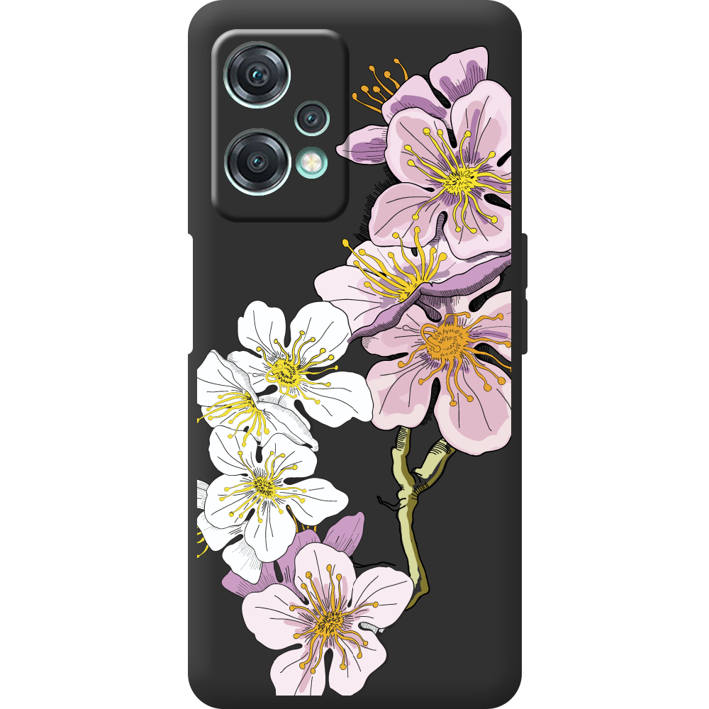 Чехол OnePlus Nord CE 2 Lite 5G Cherry Blossom Черный силикон (44617-cc4-44622)