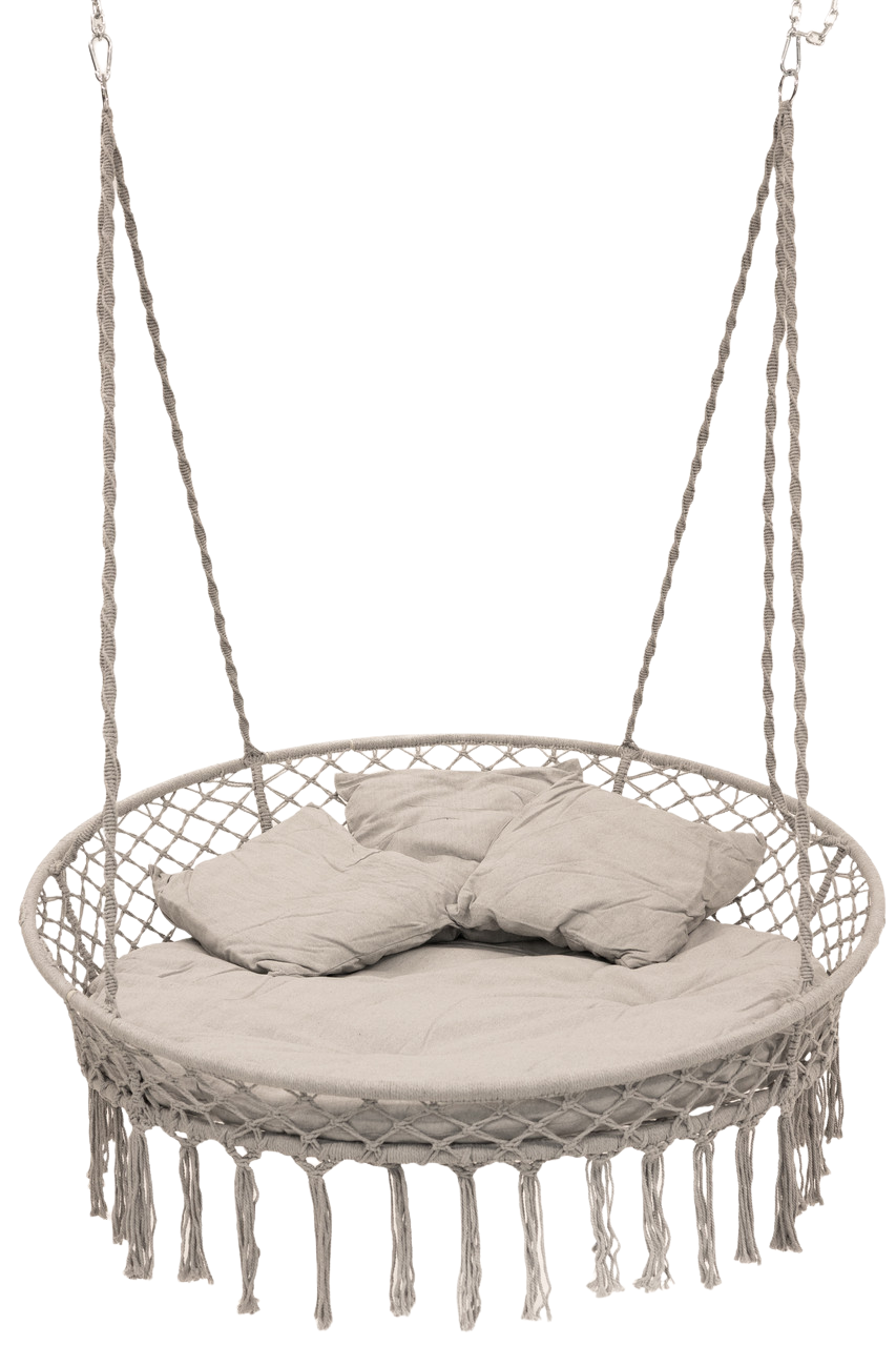 Качель круглая подвесная с подушкой WCG 140 см Серый (QNSW11GR1) - фото 3 Качель круглая подвесная с подушкой WCG 140 см Серый (QNSW11GR1) - фото 3